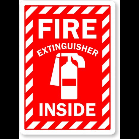 fire extinguisher inside sign