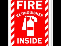 fire extinguisher inside sign